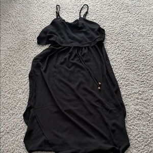 Elegant Asymmetrical Black Dress